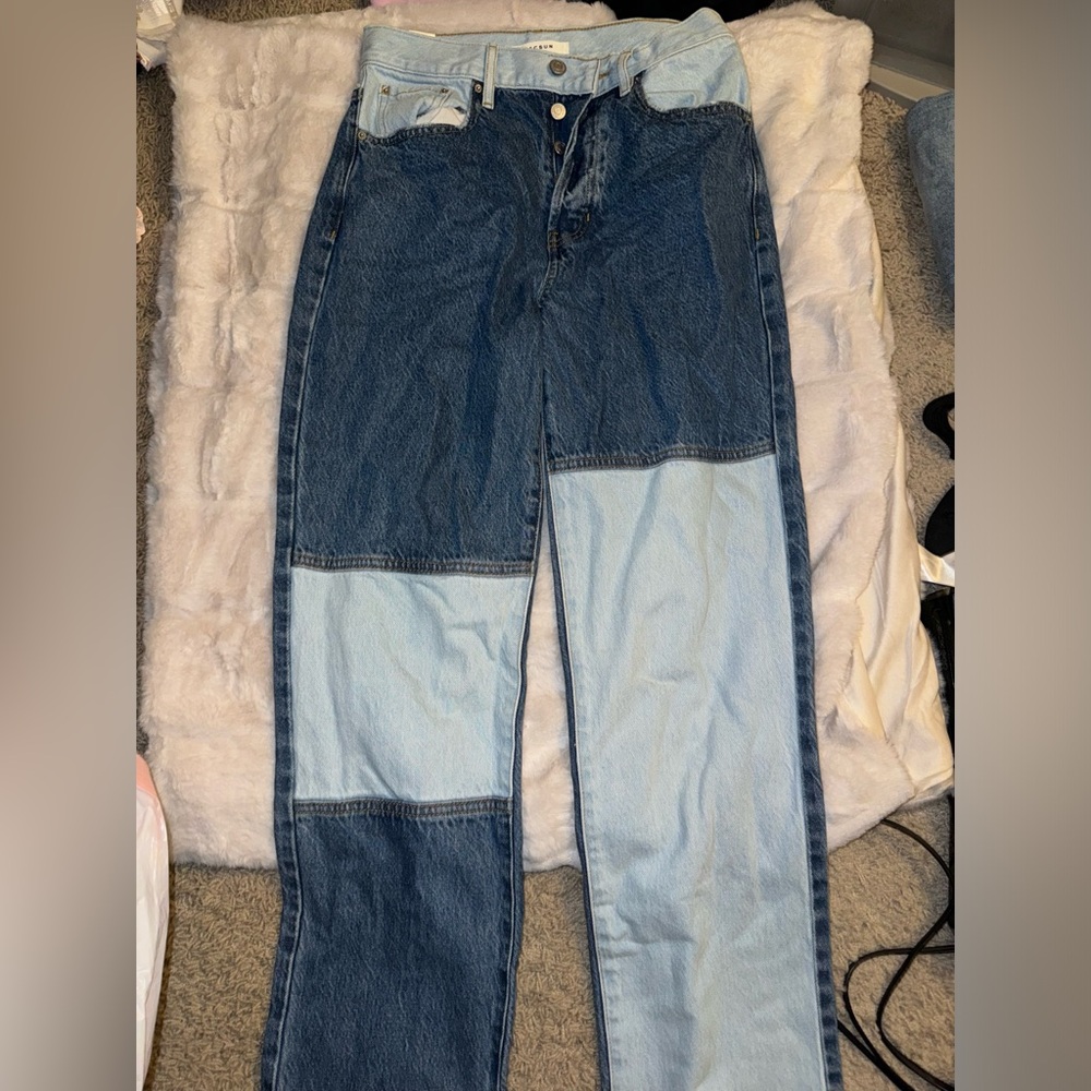 BRAND NEW PACSUN COLOR BLOCK MOM JEANS HIGH RISE